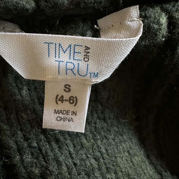 Olive Dusk Time and Tru Open Front Cable Cardigan - Picture 4 of 4